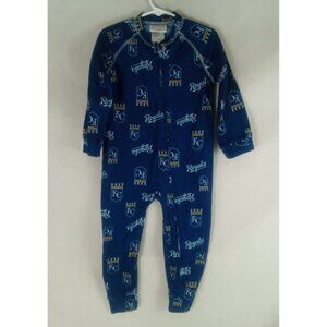 MLB Kansas City Royals Baseball  Full-Zip Up Pajamas 2T
